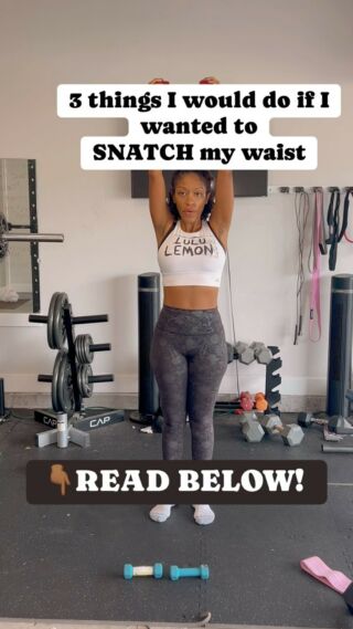 Ok let me start by first saying the one thing I WOULDN’T be doing is a whole bunch of crunches and “ab workouts” and here’s why

1. Abs are made in the kitchen first and foremost. You want to see change in your mid-section, take a look at what you are eating. 80% of your success comes from nutrition when you are looking to change your body; whether that’s simply moving the scale or changing your body composition.

2. Work that back!!! Part of sculpting a waist is chiseling your back! While upper body is not my favorite..I LOVE working my back because I know it’s going to work wonders for my hourglass! Think rows, back flys, pullovers 

3. Are you picking up the weights?!!! HIIT workouts are great for torching fat especially when you have some dumbbells in your hands!! Now be careful…HIIT workouts are very effective but also very taxing on your body so do NOT engage in HIIT 5,6 times a week you will stress your body out and it will be counter productive. 

So here’s the point…track your nutrition, make sure you are in a calorie deficit, put some weights in your hand and utilize HIIT workouts or interval training to torch that fat! Be consistent!! And if you need some help 👋🏾 DM “snatched” and let’s connect!! 
#unbigyourback #absaremadeinthekitchen #fitnessjourney #reels #reelsofinstagram